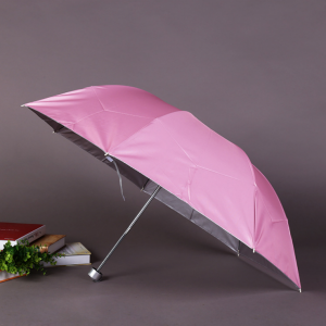 Three fold advertising umbrella