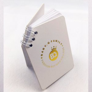 White card mini portable notebook 7.5x10cm